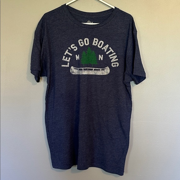 Mens “Let’s Go Boating MN” Tee Shirt Size Large - Picture 1 of 3
